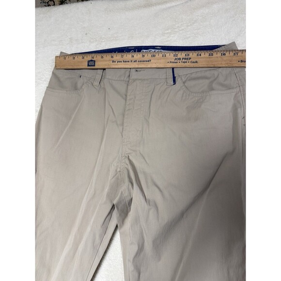 Johnnie-O Prep-Formance Marin Golf Pants Mens 34x32 Light Khaki Chino 5 Pocket - Picture 4 of 7